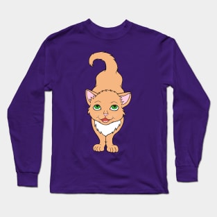 Adorable Buff Orange Ginger Kitten Long Sleeve T-Shirt